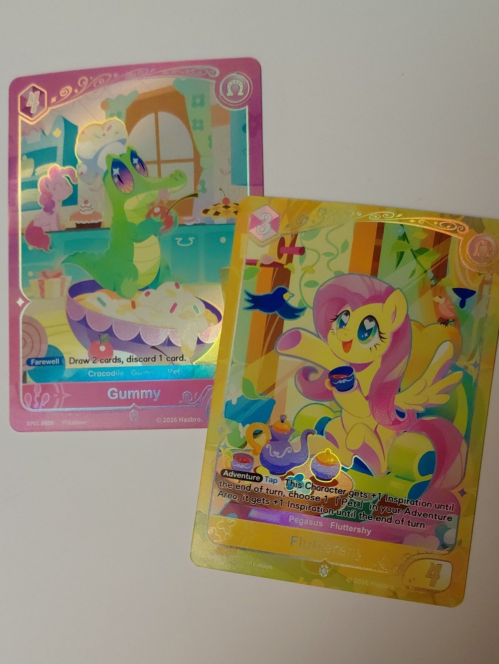 2 Card Lot - Gummy And Fluttershy - MLP Kayou - Fantasy Wonderland Cards TCG